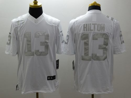 Nike Colts #13 T.Y. Hilton White Men's Stitched NFL Limited Platinum Jersey - Click Image to Close